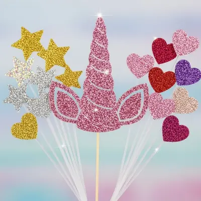 Glitter Cake Topper Collection